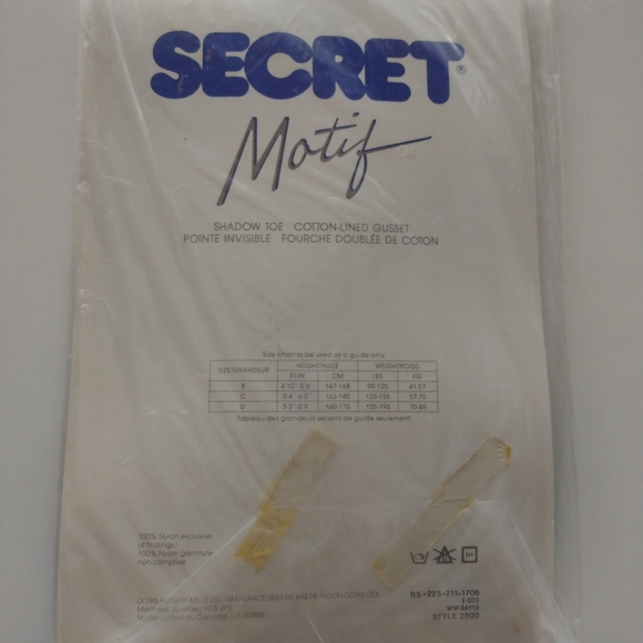 Secret Motif Fashion Design Stockings Panty Hose 70's Navy Vintage Pantyhose - Picture 4 of 5